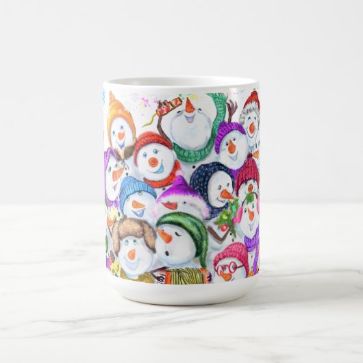 ハッピースノーマンズメリークリスマスお祝いおもしろい コーヒーマグカップ (中央)