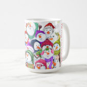 ハッピースノーマンズメリークリスマスお祝いおもしろい コーヒーマグカップ (正面右)