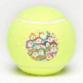 ハッピースノーマンズメリークリスマスパーティーおもしろいスケッチ テニスボール (裏面)