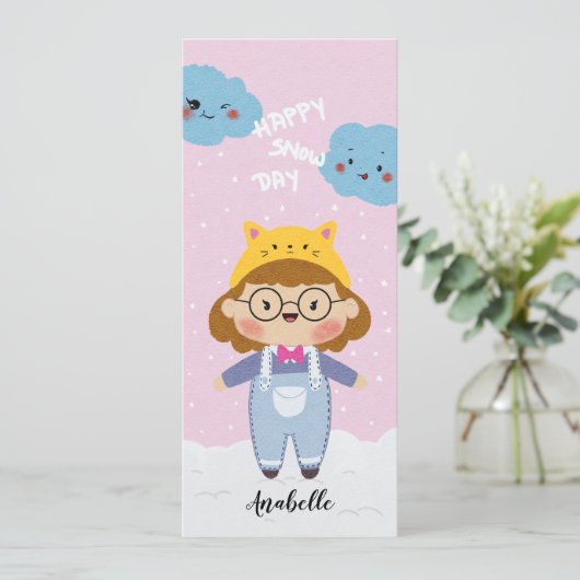 ハッピースノー日イラストレーション名ブックマーク シーズンカード (スタンド正面)