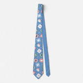 ハッピースピッツドッグコレクションネックタイ(青) ネクタイ (正面)