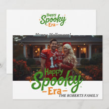 ハッピースプーキー時代のカード、家族写真のハロウィンカード