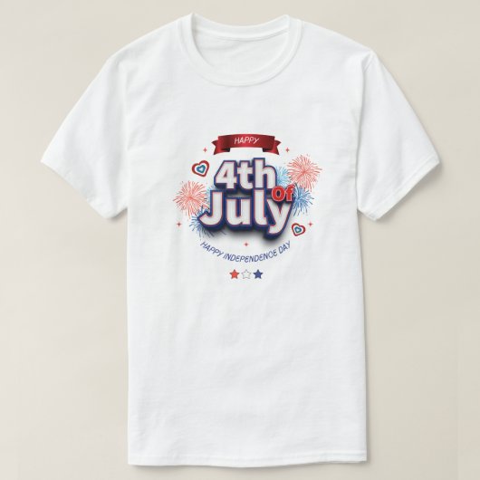 ハッピースペース・インディペンデンス・デー 7月4日 Tシャツ (デザイン正面)