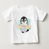 ハッピースマイリーペンギンベビートップ ベビーTシャツ (正面)