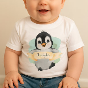 ハッピースマイリーペンギンベビートップ ベビーTシャツ