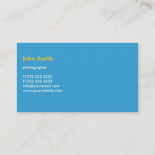 ハッピースマイルブルー写真撮影名刺 名刺 (裏面)