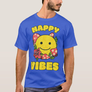 ハッピースマイル顔ビーブスヒッピースタイル Tシャツ