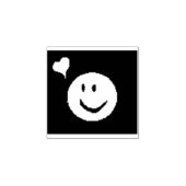 ハッピースミリー顔withハートby AnelKat ラバースタンプ (インプリント)