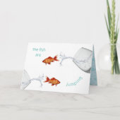 ハッピースリープイヤー誕生日魚座ユニーククール魚 カード (正面)