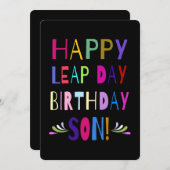 ハッピースリープデイ誕生日ソン!鮮やかフォントオンブラック (正面/裏面)