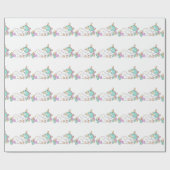 ハッピースリープユニコーンホーンピンクキャンディベビーホワイト ラッピングペーパー (フラット)