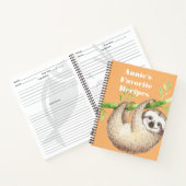 ハッピースロッスウォーターカラーパーソナライズされたレシピ ノートブック (内部)