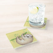 ハッピースロッスウォーター色 ガラスコースター (アングル)