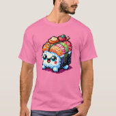 ハッピース転がシ – かわいいピクセルアート日本の食べ物 Tシャツ (正面)