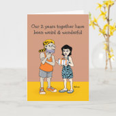 ハッピーセカンドアニバーサリー:風変わりそして素晴らしい カード (黄色い花)