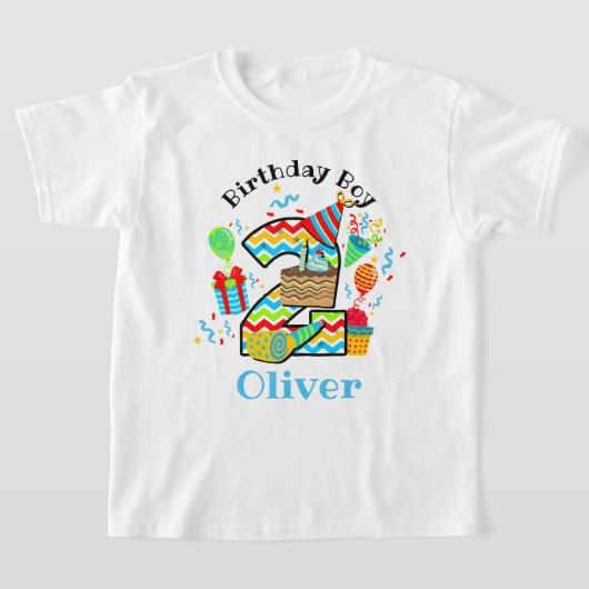 ハッピーセカンドバースデーの幼児Tシャツ Tシャツ (レイダウン)