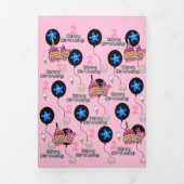 ハッピーセカンドバースデーカード, #2誕生日ピンク 三つ折りカード (カバー)