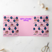 ハッピーセカンドバースデーカード, #2誕生日ピンク 三つ折りカード (内部)