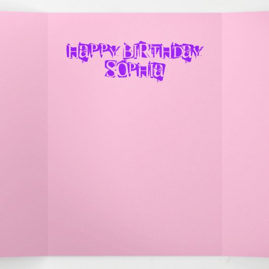 ハッピーセカンドバースデーカード, #2誕生日ピンク 三つ折りカード (内部中)