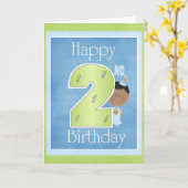 ハッピーセカンドバースデーグリーティングカードデザイン2 カード (黄色い花)