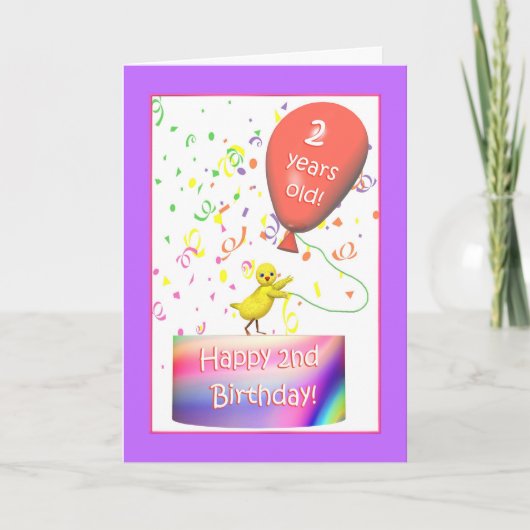 ハッピーセカンドバースデーチキン カード (正面)
