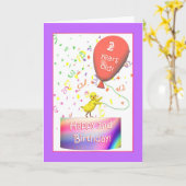 ハッピーセカンドバースデーチキン カード (黄色い花)