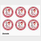 ハッピーセカンドバースデーバッターレッド ラウンドシール (シート)