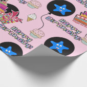 ハッピーセカンドバースデーラッピング紙バルーン#2ピンク ラッピングペーパー (角)