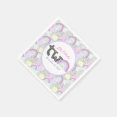 ハッピーセカンドバースデーレインボー90のベビーガールのパーティー スタンダードカクテルナプキン (角)