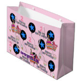 ハッピーセカンドバースデー抱き枕#2誕生日ピンク ラージペーパーバッグ (正面アングル)