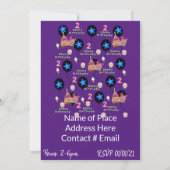 ハッピーセカンドバースデー招待状#2パープル 招待状 (裏面)