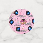 ハッピーセカンドバースデー紙吹雪、#2nd誕生日ピンク コンフェッティ (スモール正面)