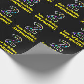 ハッピーセカンドバースデー、おもしろいカラフルスターパターン2 ラッピングペーパー (角)