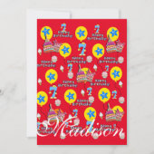 ハッピーセブン誕生日招待状誕生日#7赤 招待状 (正面)