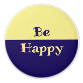 ハッピーセラミックノブ(バターイエロー&ネイビーブルー) セラミックノブ (正面)