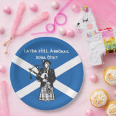 ハッピーセントアンドリューズデイフラッグバグパイパーラージ9" ペーパープレート (パーティー)