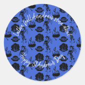 ハッピーセントアンドリューデイハギスバグパイプネッシー ラウンドシール (正面)