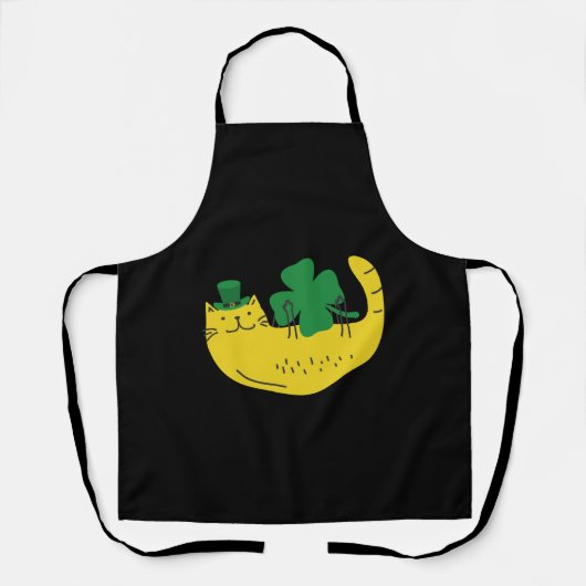 ハッピーセントカティスデイキャッツクリックスおもしろいレプレチョーン猫 エプロン (正面)