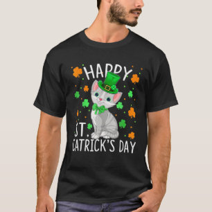 ハッピーセントキャッツクおもしろいデイキャットセントパッツクス猫L Tシャツ