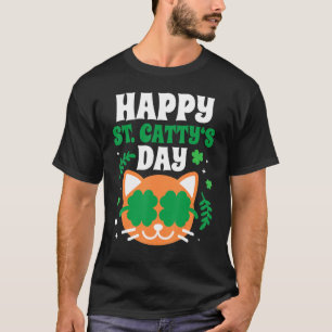 ハッピーセントキャティSおもしろいデイかわいい猫St patricksダ Tシャツ