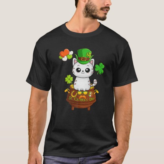 ハッピーセントキャトリックズデイキュートかわいいSt patricks day Tシャツ (正面)