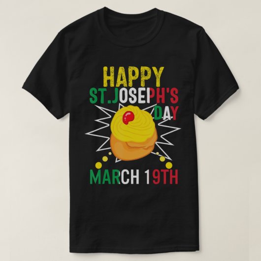 ハッピーセントジョセフスデイイエスカトリック教会マーク Tシャツ (デザイン正面)