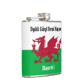 ハッピーセントデヴィッドの日レッドドラゴンウェールズ国旗 フラスク (右)