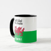 ハッピーセントデヴィッドの日レッドドラゴンウェールズ国旗 マグカップ (正面左)