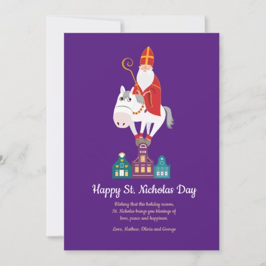 ハッピーセントニコラスデイグリーティングホリデーカード シーズンカード (正面)