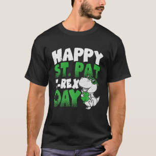 ハッピーセントパットトレックスデイおもしろいディノTレックスSt patricks Tシャツ