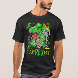 ハッピーセントパットトレックスデイセントパトリック恐竜ボーイズ Tシャツ