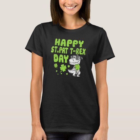 ハッピーセントパットトレックスデイディーノSt patricks dayトドラー Tシャツ (正面)