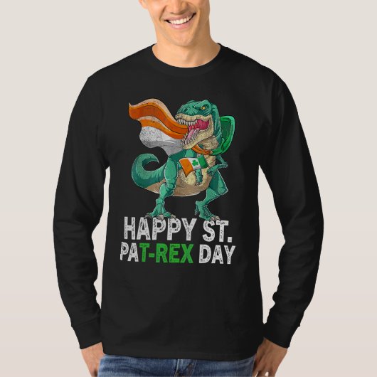 ハッピーセントパットトレックスデイディーノSt patricks dayトドル Tシャツ (正面)