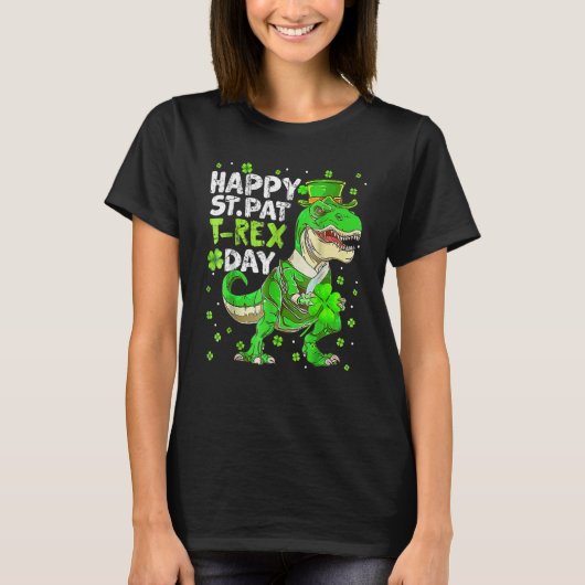 ハッピーセントパットトレックスデイビノダースSt patricks dayトッド Tシャツ (正面)